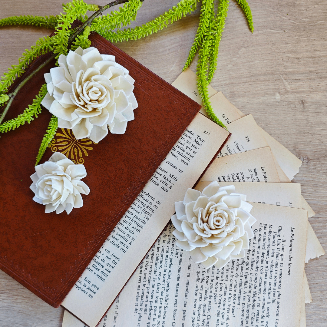 Fleur en bois (Lot de 5) - Cléa