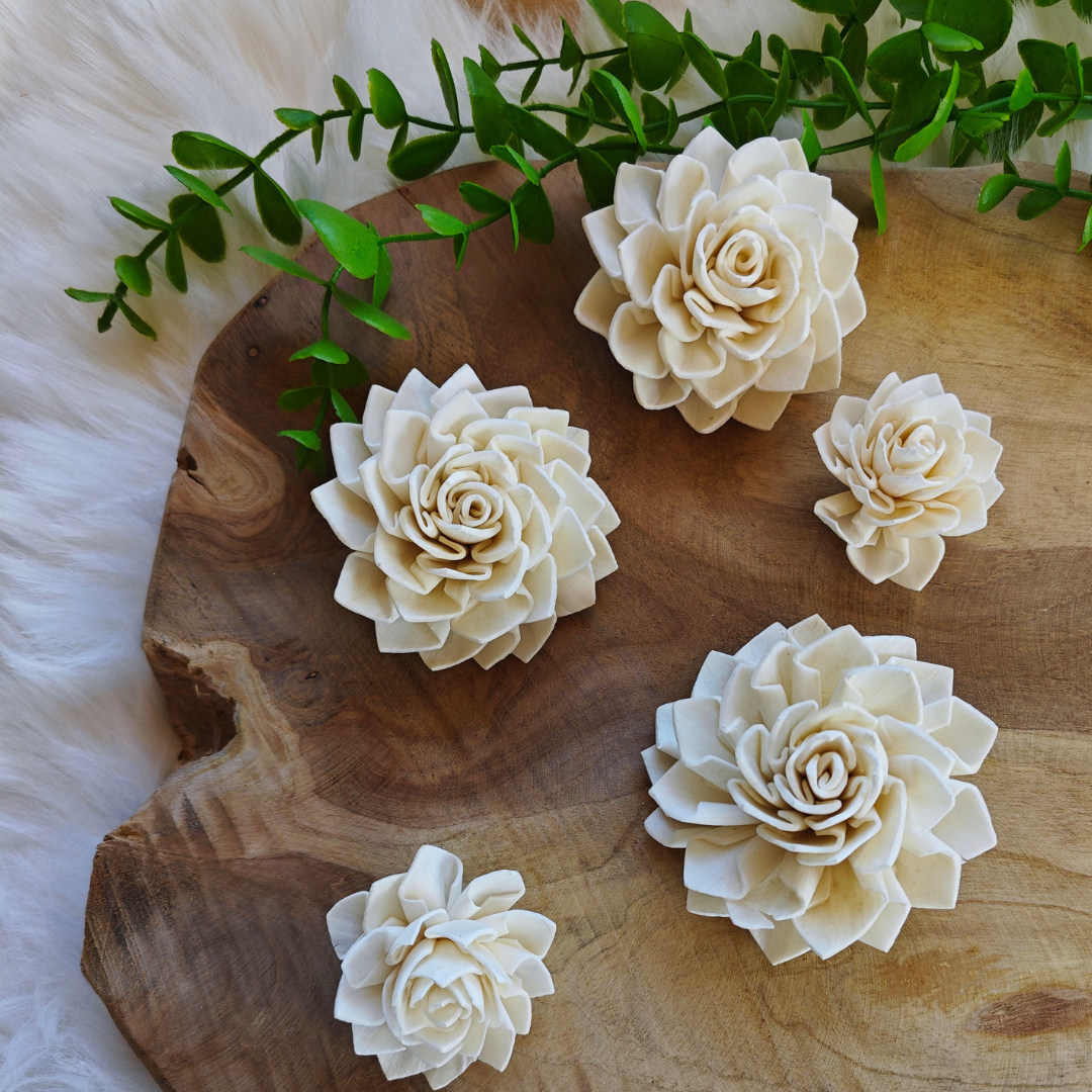 Fleur en bois (Lot de 5) - Cléa