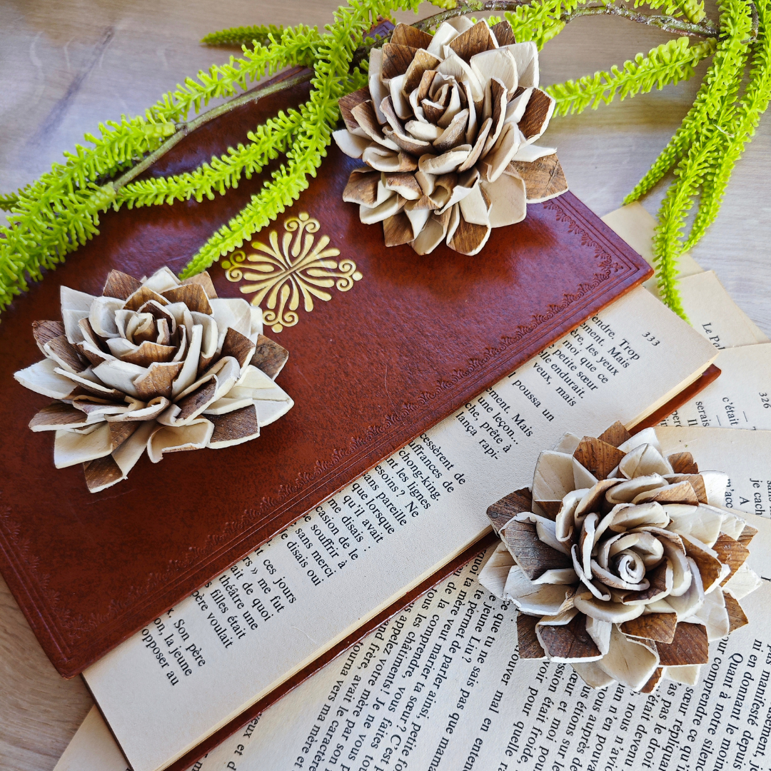 Fleur en bois (Lot de 5) - Eléna