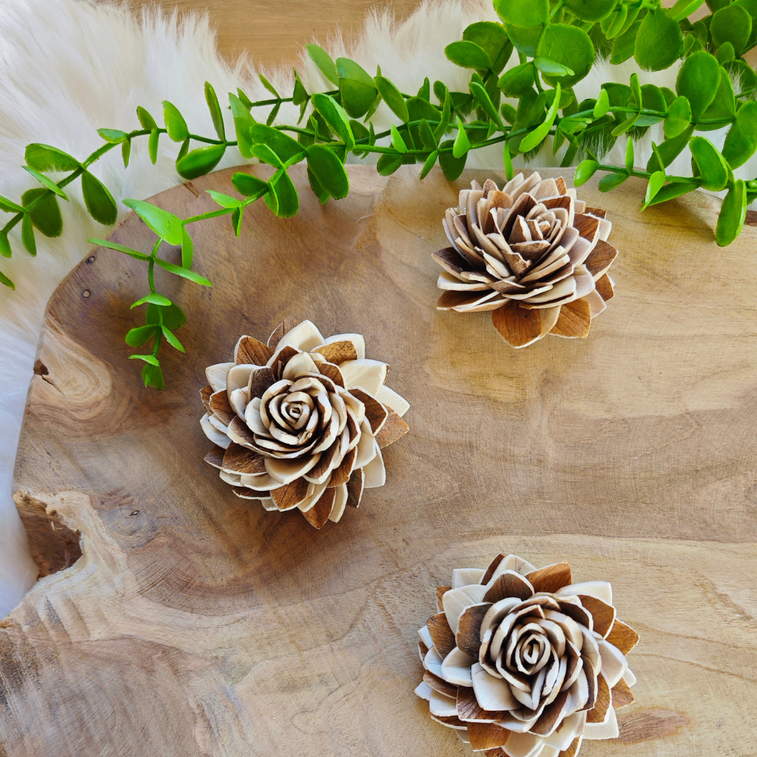 Fleur en bois (Lot de 5)  - Déna