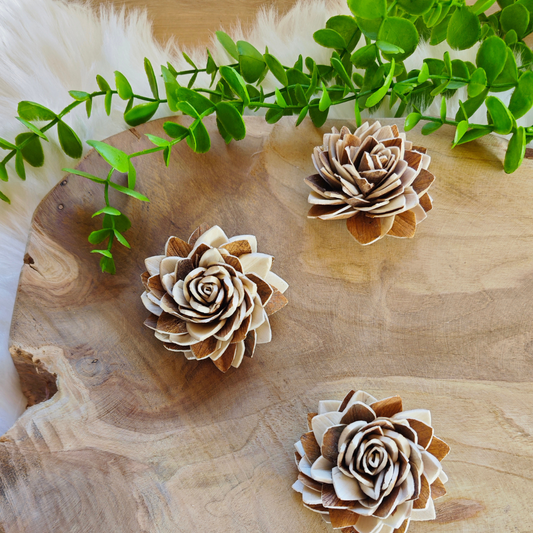 Fleur en bois (Lot de 5)  - Déna