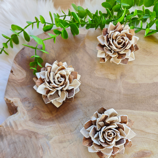 Fleur en bois (Lot de 5) - Eléna