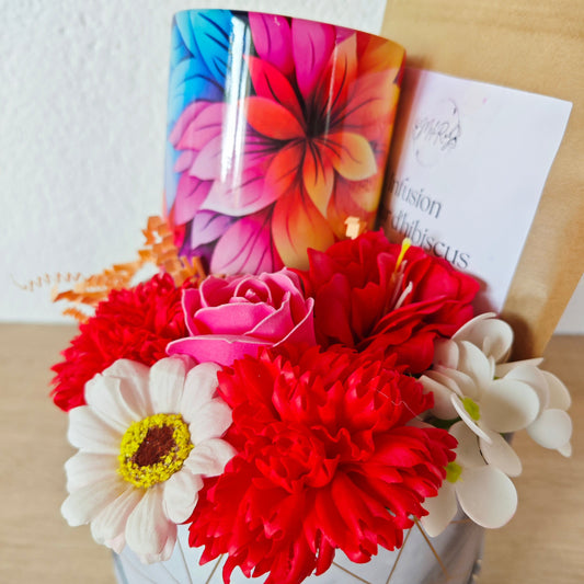 Coffret Douceur Fleurie – Thé, Mug & Tendresse